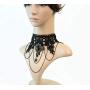 iWenSheng Halloween Costumes Jewelry for Women - Steampunk Black Lace Choker Necklace Gothic Jewelry Accessories, Vampire Choker Necklace Costume for Teen Girls