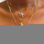 Twinklede Boho Layered Necklace Gold Elephant Pendant Necklaces Chain Nefertiti African Map Necklace Jewelry for Women and Girls (Gold 1)