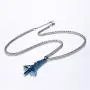 U7 Ion-Plating Blue Upside Down Crucifix Cross Pendant Satanic Jewelry Inverted Cross Necklace with 3mm Rope Chain 24'' U7 Ion-Plating Blue Upside Down Crucifix Cross Pendant Satanic Jewelry Inverted Cross Necklace with 3mm Rope Chain 24''