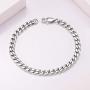 THREE KEYS JEWELRY 6mm 10mm Mens Figaro Chain for Men Cuban Link Chain Stainless Steel Bracelet Gifts Silver Figaro Bracelets for Boys Women