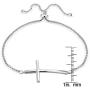 Hoops & Loops Sterling Silver Cross Polished Adjustable Bracelet