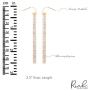 Sparkly Rhinestone CZ Lightweight Geometric Bar Statement Earrings - Multi Cubic Crystal, Acrylic Pearl Vertical Drop Dangles