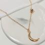 YienDoo Dainty Moon Star Pendant Necklace Chain Fashion Charm Boho Necklace Jewelry for Women and Girls (Gold)