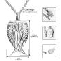 Dletay Angel Wing Cremation Necklace for Ashes Stainless Steel Urn Pendant Ashes Holder Memorial Jewelry-I’m Here Watching Over You