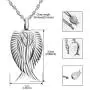 Dletay Angel Wing Cremation Necklace for Ashes Stainless Steel Urn Pendant Ashes Holder Memorial Jewelry-I’m Here Watching Over You