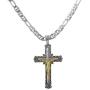 ANISLAJW Cross Necklace for Men, Burnished Silver Gold Small Jesus Cross Marina Chain Pendant Necklace for Men Women