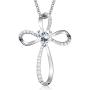 Klurent Love Heart Cross Necklaces for Women 925 Sterling Silver Heart Infinity Necklace Gift for Girls 5A Cubic Zirconia Necklaces for Daughter Wife Mother Birthday