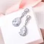 EVER FAITH Zircon Austrian Crystal Wedding 8-Shape Dangle Earrings Clear Silver-Tone EVER FAITH Zircon Austrian Crystal Wedding 8-Shape Dangle Earrings Clear Silver-Tone