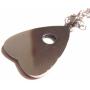 Silver Tone Metal Ouija Board Planchette Pendant Chain Necklace Gothic Spooky Halloween Psychobilly Punk