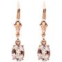 Solid 14k Rose Gold Morganite Dangle Lever back Earrings
