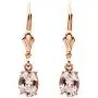 Solid 14k Rose Gold Morganite Dangle Lever back Earrings Solid 14k Rose Gold Morganite Dangle Lever back Earrings