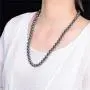 10mm Terahertz Chains Necklace,Natural Terahertz Hematite Sweater Chain Jewelry For Women Men Round Beads Energy Stretch 40cm/45cm/50cm/60cm