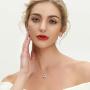 YL Teardrop Stud Earrings 925 Sterling Silver Dancing Diamond Halo Earrings 1.42ct Created Emerald/Ruby/Sapphire/Zirconia Jewelry