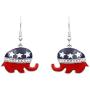 Rosemarie Collections Womens Patriotic USA Political Party American Flag Dangle Earrings