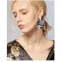 Urwomin Leopard Drop Earring for Women Animal Print Leather Fur Drop Dangle Earring with Round Metal Disc Studs Statement Earring