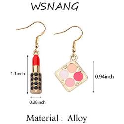 WSNANG Lipstick 3D Earrings Estheticians Gift Makeup Artist Jewelry Gift for Women Teens Girl