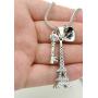 Pairs Eiffel Tower Necklace for Women Men Heart Key Pendant Silver Black/Platinum Plated Jewelry Long Chain