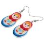WEVENI Acrylic Russian Matryoshka Doll Earrings Dangle Drop Charm Jewelry For Women Girls Novelty Gifts