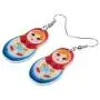 WEVENI Acrylic Russian Matryoshka Doll Earrings Dangle Drop Charm Jewelry For Women Girls Novelty Gifts