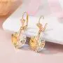 Swarovski Crystal Heart Drop Leverback Earrings for Women Fashion Dangle Earring 14K Rose Gold Plated Hypoallergenic Jewelry Swarovski Crystal Heart Drop Leverback Earrings for Women Fashion Dangle Earring 14K Rose Gold Plated Hypoallergenic Jewelry