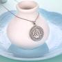 925 Sterling Silver Jewelry Oxidized Good Luck Irish Knot Celtic Medallion Round Pendant Necklace, 20 inch
