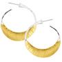 Silpada Good Vibes Crescent Hoop Earrings in Sterling Silver & Brass