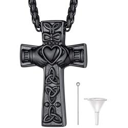 FaithHeart Custom Cremation Ashes Necklace, Stainless Steel/18K Gold Plated Urn Hold Pendant Jewelry for Women/Men- Picture/Text Custom