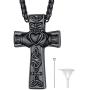 FaithHeart Custom Cremation Ashes Necklace, Stainless Steel/18K Gold Plated Urn Hold Pendant Jewelry for Women/Men- Picture/Text Custom