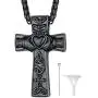 FaithHeart Custom Cremation Ashes Necklace, Stainless Steel/18K Gold Plated Urn Hold Pendant Jewelry for Women/Men- Picture/Text Custom