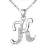 AEONSLOVE Sterling Silver Initial Necklaces for Women, 26 Letters Alphabet Personalized Charm Pendant Necklace with CZ with 18'' Chain, Valentines Day Jewelry Gifts for Women Girls Mom
