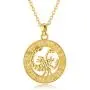 VLINRAS Zodiac Sign Necklaces 18K Real Gold Plated Coin Horoscope Necklaces for Women Birthday Gifts Constellation Astrology Jewelry