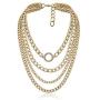 Fuqimanman2020 Gold Punk Layered Chunky Chain Necklace Lightweight Multilayer Statement Collar Necklace for Women Girls Jewelry