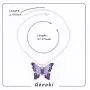 Geroki Purple Butterfly Pendant Necklace Silver Dainty Necklaces Beaded Necklace Chain Jewelry for Women and Girls