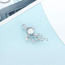 LGSY Sterling Silver Dolphin with Babies Pearl Cage Pendants for Women, Design Pearl Cage Pendants for Pearl Jewelry Making, Essential Oil Diffuser Lockets for Pearl Jewelry