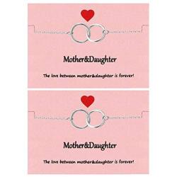 Your Always Charm Mothers Day Gifts , Mother Daughter Bracelet Set for 2,Interlocking Heart Mothers Day Jewelry Gifts from Daughter