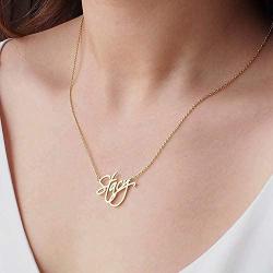 MONOZO Name Necklace Personalized, 14K Gold Filled Name Necklace Girls Dainy Nameplate Necklace Personalized Jewelry Gifts for Women