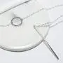 TseanYi Long Bar Drop Necklace Silver Circle Karma Pendant Chain Necklace Vintage Chain Necklaces Jewelry for Women and Girls