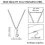 Hipunk Tiny 26 Letter Initial Necklace Women 316L Stainless Steel Small Alphabet A to Z Name Pendant 18k Gold/Black Gun Plated Minimalist Jewelry SP0069