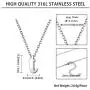 Hipunk Tiny 26 Letter Initial Necklace Women 316L Stainless Steel Small Alphabet A to Z Name Pendant 18k Gold/Black Gun Plated Minimalist Jewelry SP0069