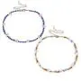 JOYID 2pcs Boho Beads Choker Necklace Chain Sweet Daisy Flower Necklaces Jewelry for Women Girls