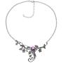 PZ Paz Creations 925 Sterling Silver Floral Swirl Gemstone Statement Necklace