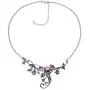 PZ Paz Creations 925 Sterling Silver Floral Swirl Gemstone Statement Necklace PZ Paz Creations 925 Sterling Silver Floral Swirl Gemstone Statement Necklace