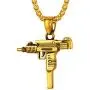 Richsteel Grenade/Gun/Bullet/Anti-Terrorism Headgear Pendant Necklace for Men Stainless Steel/18K Gold/Black Plated Military Style Punk Jewelry with Gift Box Richsteel Grenade/Gun/Bullet/Anti-Terrorism Headgear Pendant Necklace for Men Stainless Steel/18K Gold/Black Plated Military Style Punk Jewelry with Gift Box