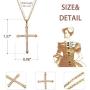 AOOVOO Gold Cross Necklace, Rose Gold with 5A CZ Simulated Diamond Faith Pendant Jewelry for Women Girls, 16-24 Inches Chain with Gift Box