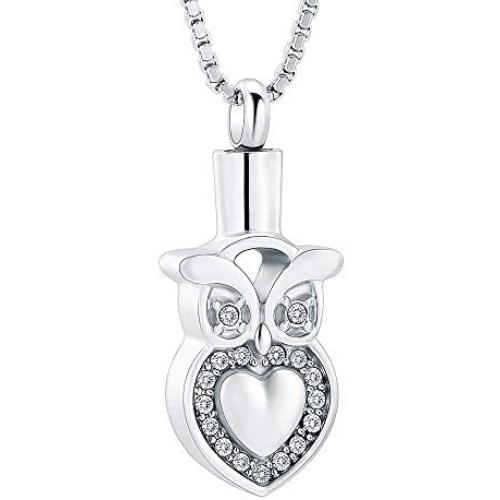zeqingjw Crystal Owl Cremation Jewelry Pendant for Ashes for Animal Memorial Lockets Keepsake Pet Urns Necklace Jewelry for Ashes zeqingjw Crystal Owl Cremation Jewelry Pendant for Ashes for Animal Memorial Lockets Keepsake Pet Urns Necklace Jewelry for Ashes