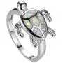 Health and Longevity Sea Turtle Jewelry Rings Created White Opal Sea Turtle Birthstone Sterling Silver Ring