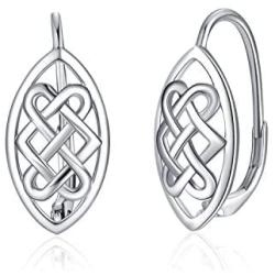 WINNICACA [ Celtic Knot & Lotus& Sunflower & Daisy ] Sterling Silver Leverback Earrings Jewelry for Women Teens Birthday Gifts