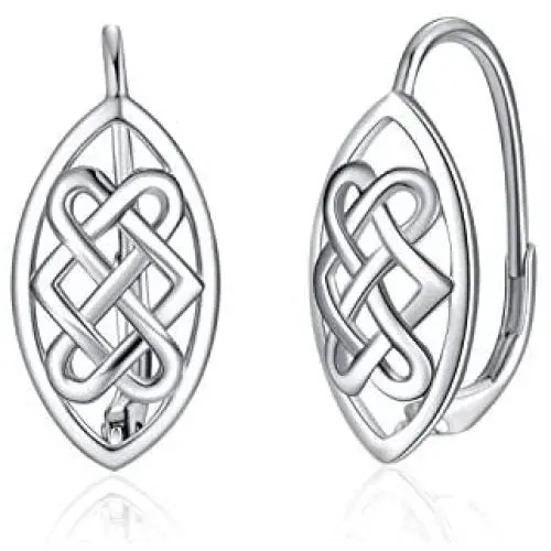 WINNICACA [ Celtic Knot & Lotus& Sunflower & Daisy ] Sterling Silver Leverback Earrings Jewelry for Women Teens Birthday Gifts