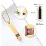 Gold Cremation Jewelry for Ashes Necklace Stainless Steel Crystal Bar Charm Urn Pendants Ashes Cube Memorial Keepsake Jewelry