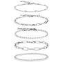 NA Gold Chain Bracelet Sets for Women GirlsBracelets Adjustable Layered Metal Link Bracelet Set Handmade Fashion Jewelry.